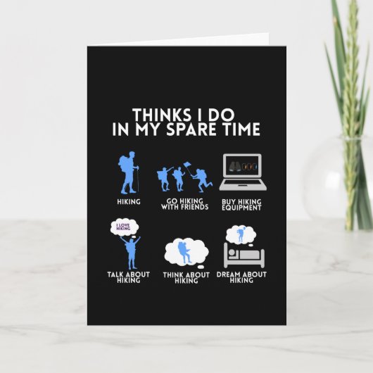 ハイキングおもしろいハイキングキャンピングマウンテンハイカーギフト カード (正面)