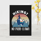 ハイキングおもしろいラママウンテンハイカーアルパカ カード (黄色い花)