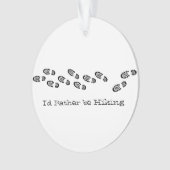 ハイキングしたいブーツ白黒写真 オーナメント (正面)