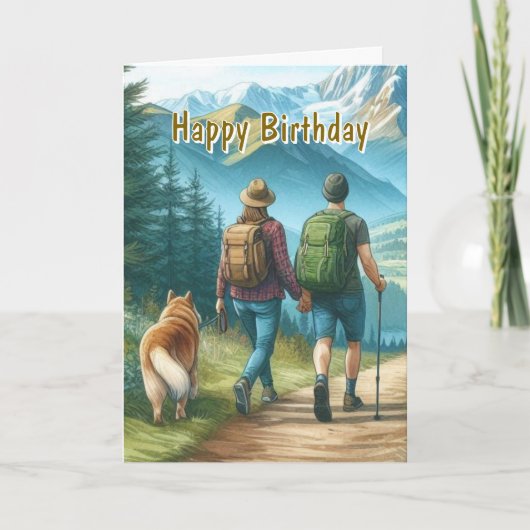 ハイキングしよう お誕生日おめでとう  カード (正面)