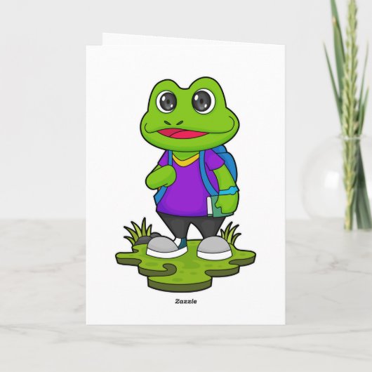 ハイキングするカエル カード (裏面)