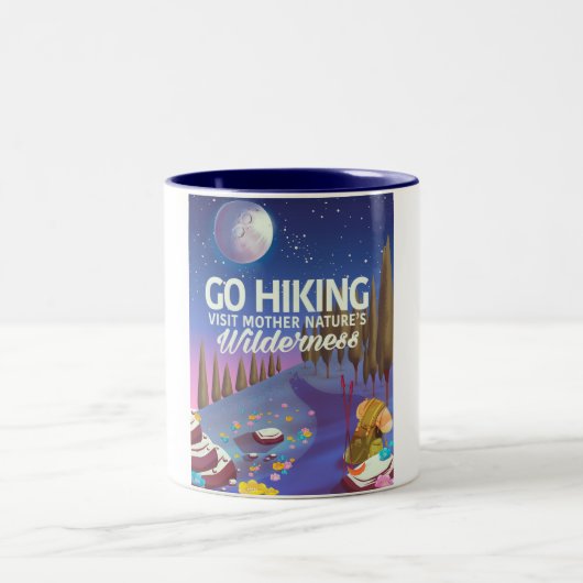 ハイキングだ！（夜間版） ツートーンマグカップ (中央)