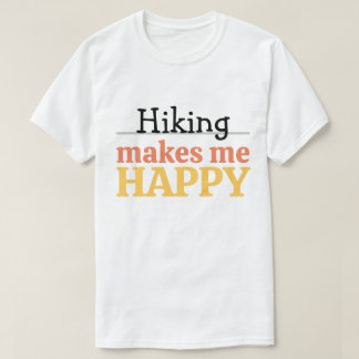 ハイキングで幸せになる 自然を愛するモダンなデザイン Tシャツ