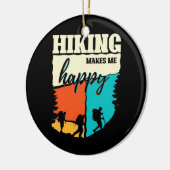 ハイキングで幸せ セラミックオーナメント (左)
