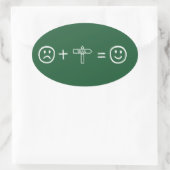 ハイキングで幸せ 楕円形シール (バッグ)