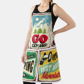 ハイキングとキャンプ用のレトロシンボルや象徴コレクション。屋外 エプロン (インサイチュ)