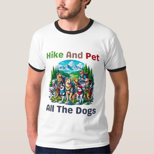 ハイキングとペットのすべての犬の野外愛好家ハイキング Tシャツ (正面)