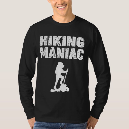 ハイキングに愛情のある「ハイキングマニアック」 Tシャツ (正面)