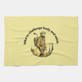 ハイキングに挑戦体と心。 キッチンタオル