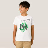 「ハイキングに行く」カスタマイズ可能な少年 Tシャツ (正面フル)