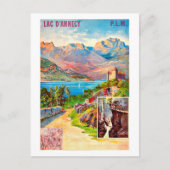 ハイキングのまわりにアネシー湖、ヴィンテージ旅行 ポストカード (正面)