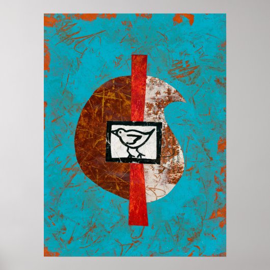 ハイキングのポスター壁画に描かれた鳥 ポスター (正面)