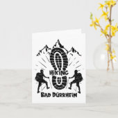 ハイキングの悪いデュルレイムドイツのハイカーのための休暇 カード (黄色い花)