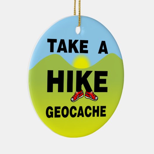 ハイキングの風景を撮る セラミックオーナメント (右)