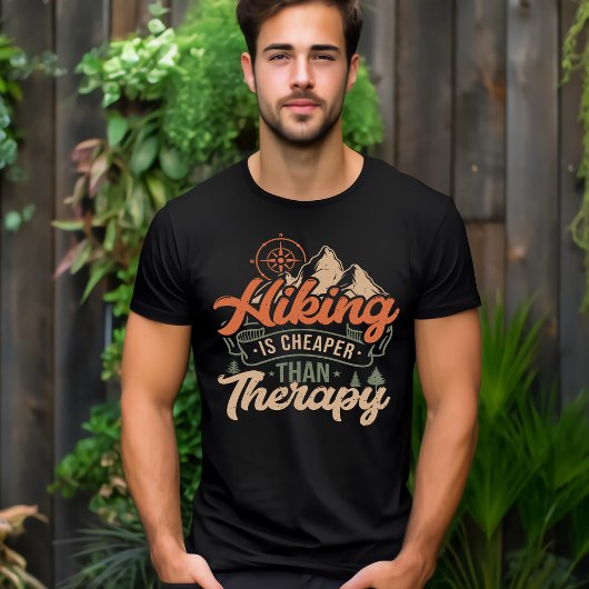 ハイキングはセラピーより安い Tシャツ