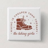 ハイキングはセラピーハイカーより安女の子らしい 缶バッジ (正面)
