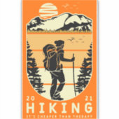 ハイキングは治療より安い シール (正面)