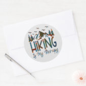 ハイキングは私のセラピーおもしろい、ハイキングクラシックラウンドS ラウンドシール (封筒)