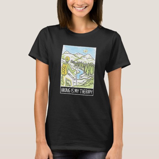 ハイキングは私のセラピー Tシャツ (正面)