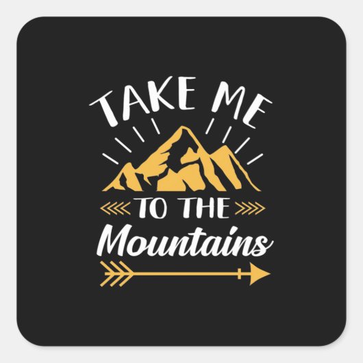 ハイキングは私を山に連れて行く スクエアシール (正面)
