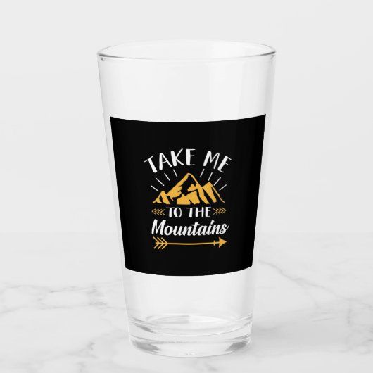 ハイキングは私を山に連れて行く タンブラーグラス (正面)