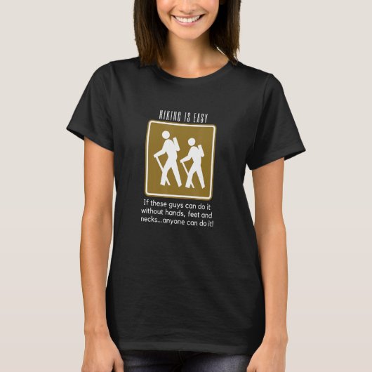 ハイキングは簡単おもしろいバックパッキング Tシャツ (正面)