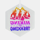 ハイキングまたはトレッキング ガラスオーナメント (裏面)