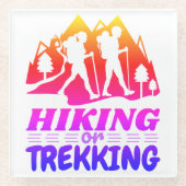 ハイキングまたはトレッキング ガラスコースター (正面)