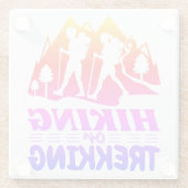 ハイキングまたはトレッキング ガラスコースター (裏面)