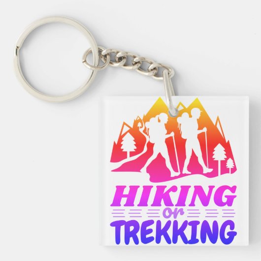 ハイキングまたはトレッキング キーホルダー (正面)