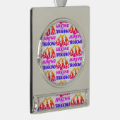 ハイキングまたはトレッキング シルバープレートバナーオーナメント (右)