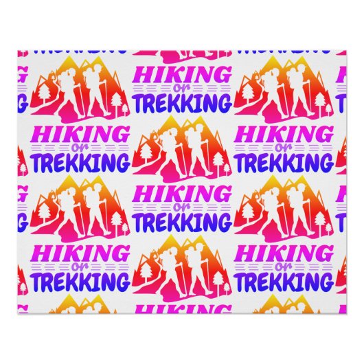 ハイキングまたはトレッキング ポスター (正面)