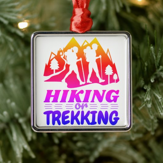 ハイキングまたはトレッキング メタルオーナメント (ツリー)