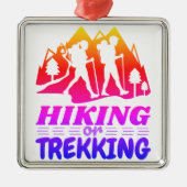ハイキングまたはトレッキング メタルオーナメント (正面)