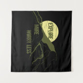 ハイキングやる気を起こさせるハイカー引用文 タペストリー (正面(横))