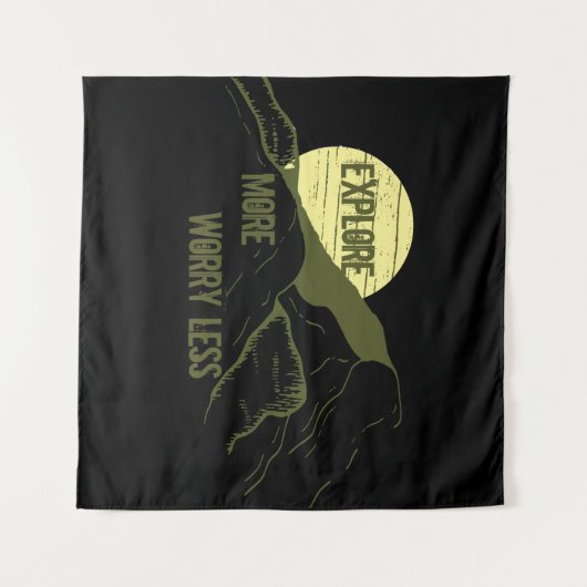 ハイキングやる気を起こさせるハイカー引用文 タペストリー (正面(横))