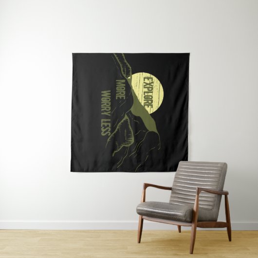 ハイキングやる気を起こさせるハイカー引用文 タペストリー (インサイチュ(横))