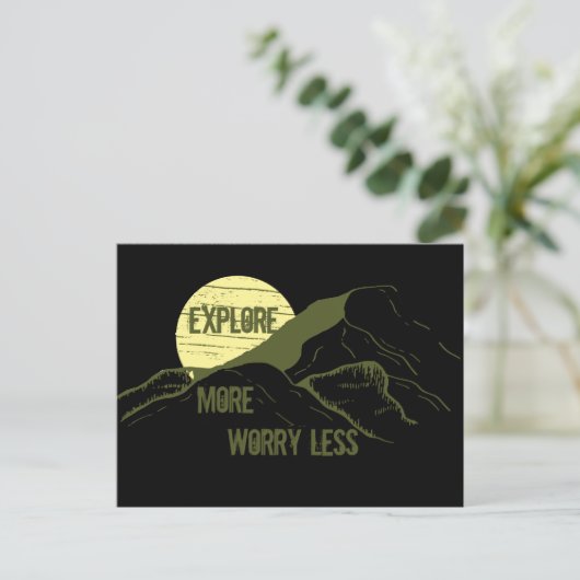 ハイキングやる気を起こさせるハイカー引用文 ポストカード (スタンド正面)