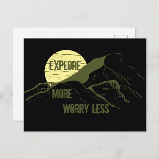 ハイキングやる気を起こさせるハイカー引用文 ポストカード (正面/裏面)