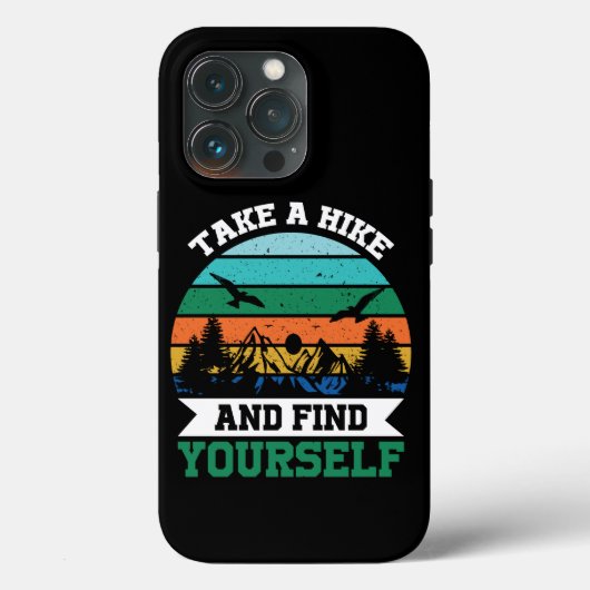 ハイキングをして自分自身を見つけるレトロヴィンテージハイキング Case-Mate iPhoneケース (裏面)