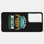 ハイキングをして自分自身を見つけるレトロヴィンテージハイキング SAMSUNG GALAXYケース (左側面)