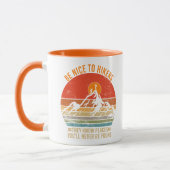 ハイキングをする場所を知っているハイカーにおもしろい優しい マグカップ (左)