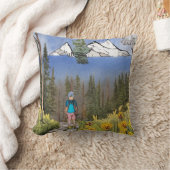 ハイキングをする クッション (ブランケット)