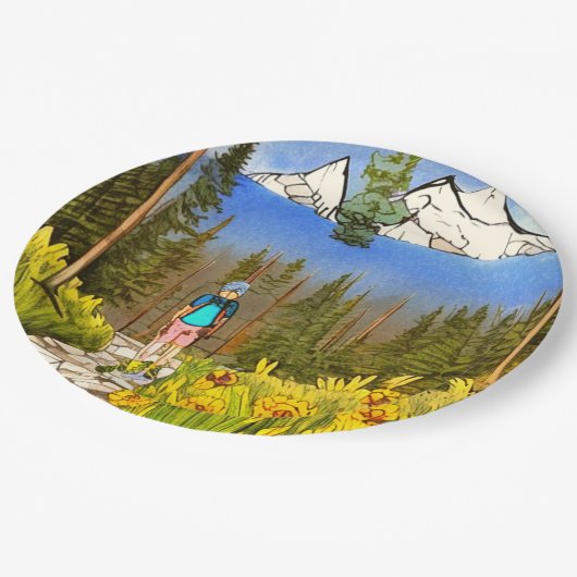 ハイキングをする ペーパープレート (アングル)