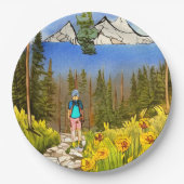 ハイキングをする ペーパープレート (正面)