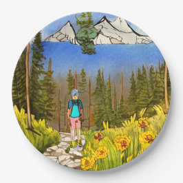 ハイキングをする ペーパープレート