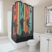 ハイキングをテーマにしたアドベンチャーシャツ、ヴィンテージハイキング シャワーカーテン (インサイチュ)