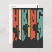 ハイキングをテーマにしたアドベンチャーシャツ、ヴィンテージハイキング ポストカード (正面/裏面)