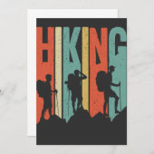 ハイキングをテーマにしたアドベンチャーシャツ、ヴィンテージハイキング 招待状 (正面/裏面)