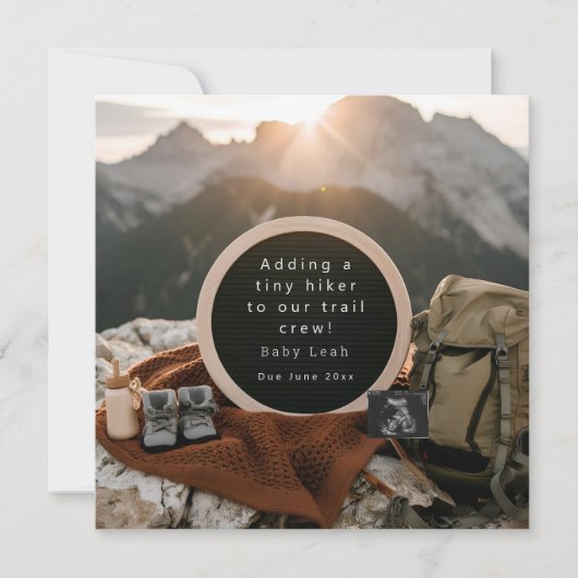 ハイキングをテーマにした妊娠告知 シーズンカード (正面)